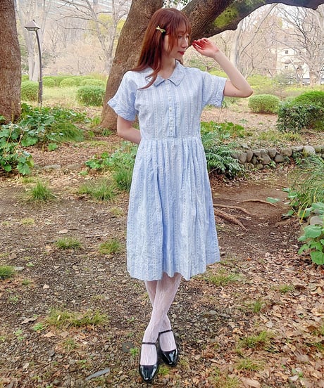 Striped small floral pattern dress