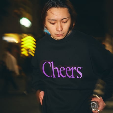 CHEERS LOGO BIG CREWNECK BLACK/PURPLE