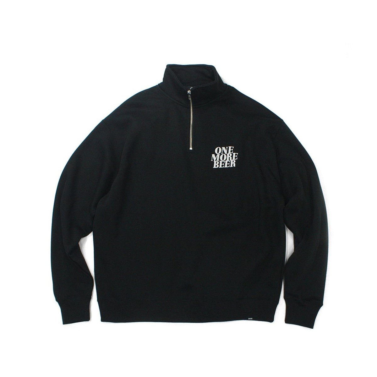 OG LOGO HALF ZIP SWEAT BLACK | One More Beer