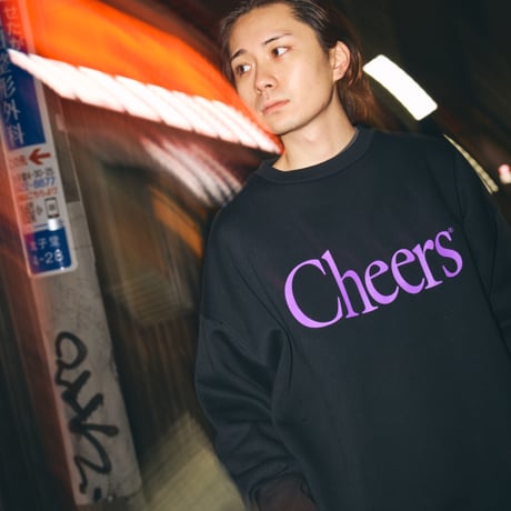 CHEERS LOGO BIG CREWNECK BLACK/PURPLE