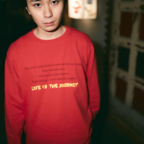 LIFE IS THE JOURNEY L/S TEE RED