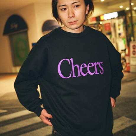 CHEERS LOGO BIG CREWNECK BLACK/PURPLE