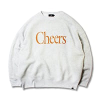 CHEERS LOGO BIG CREWNECK ASH/ORANGE