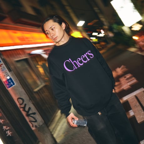 CHEERS LOGO BIG CREWNECK BLACK/PURPLE