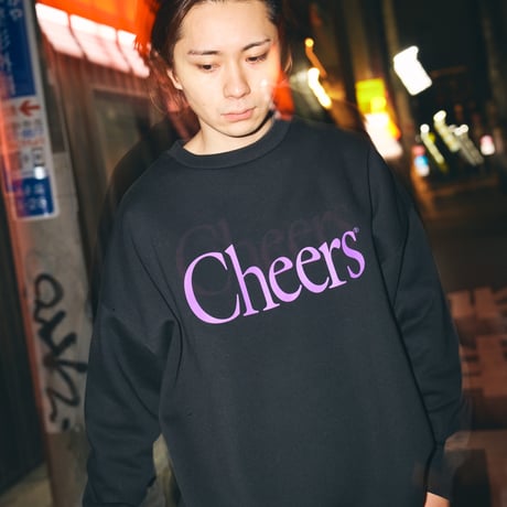 CHEERS LOGO BIG CREWNECK BLACK/PURPLE