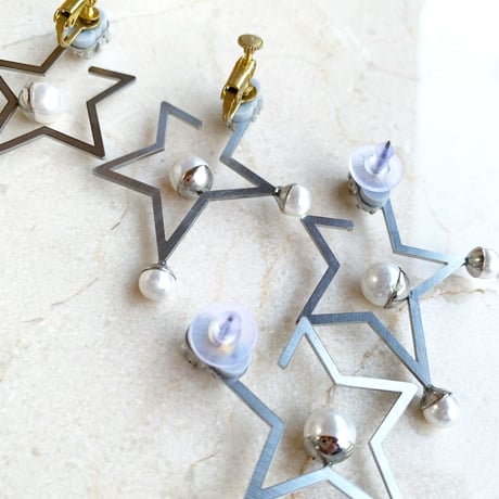 Frame Star  pierce/earring (silver)