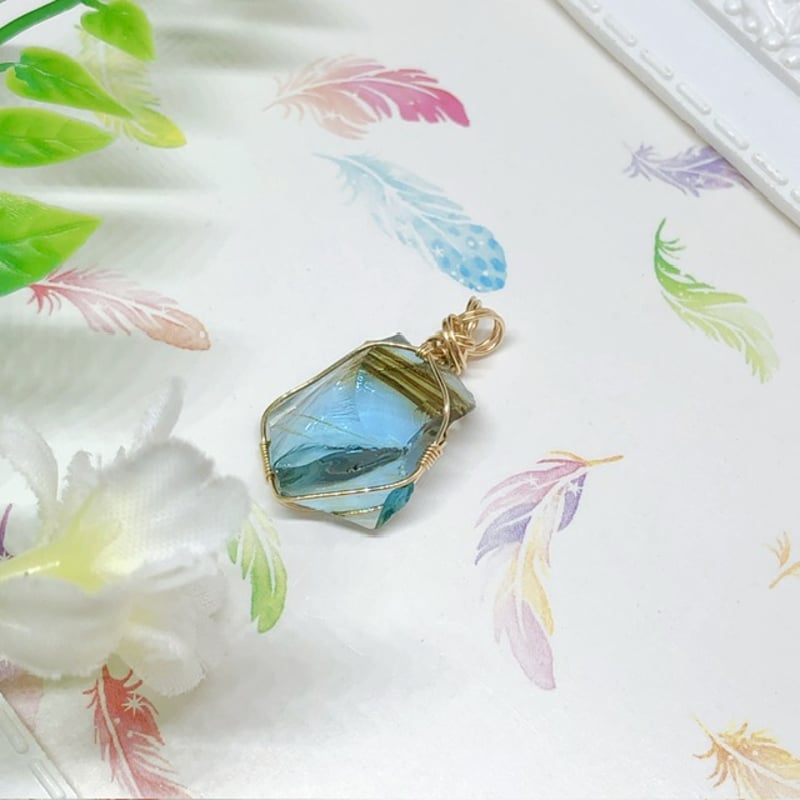 アンダラクリスタル×レムリアンシードクリスタル ピアス
