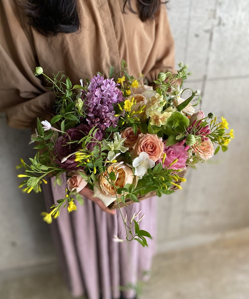 発送】季節のバスケットアレンジL ※4営業日前までにご注文下さい