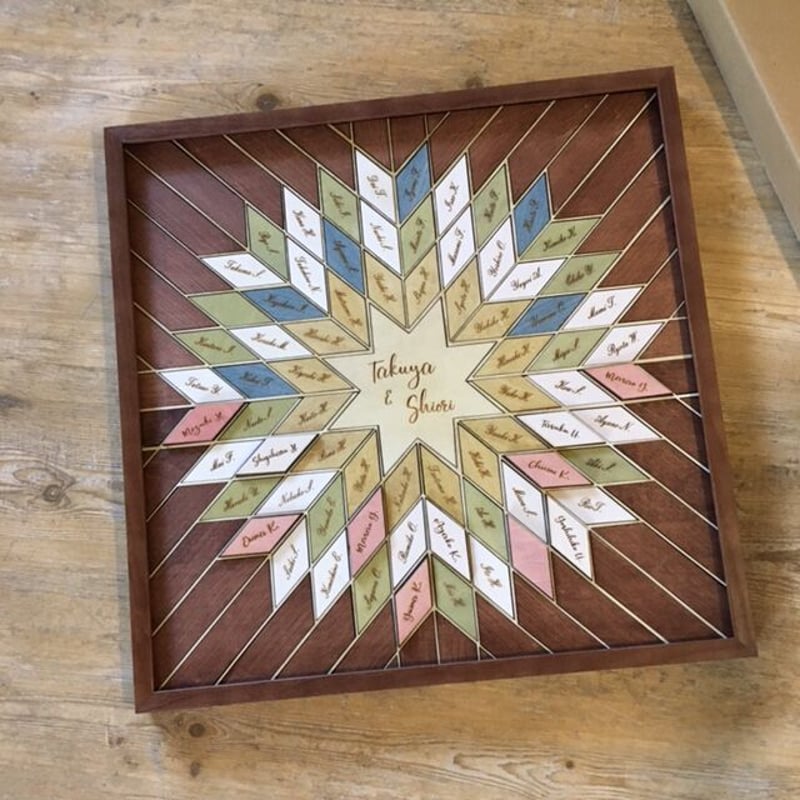 シャビーシックなノルディック柄結婚証明書（木枠付き） | atelierbaton