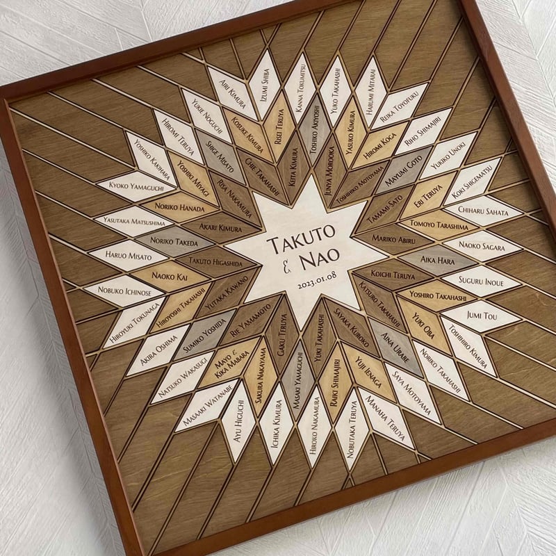 シャビーシックなノルディック柄結婚証明書（木枠付き） | atelierbaton