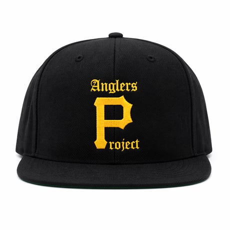 ANGLERS PROJECT アングラーズ プロジェクト "P" SNAPBACK COOPERS TOWN CAP BLACK クーパーズタウン スナップバック キャップ ブラック