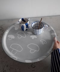 丸トレイ中　MUSHROOM  グレー