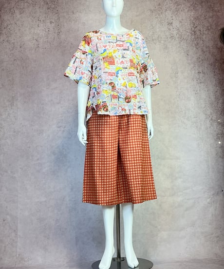 お出かけルームパンツセット【80ローンサッカー・レモネードGirl】（A33076A）／TUNIC