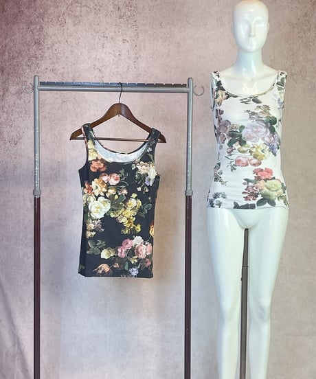 60接結花柄 タンクトップ（BR090AQ）／IKUKO イクコ