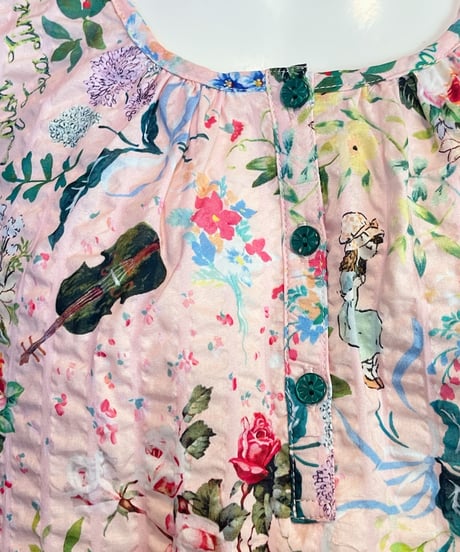 ノースリーブワンピース【60シルキーローンサッカー・スイートガーデン】（A66004B）／TUNIC