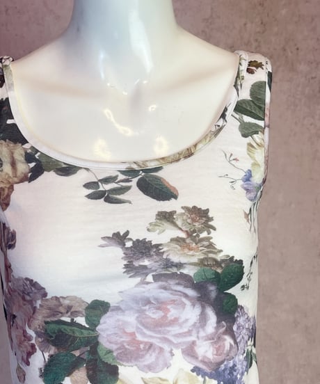 60接結花柄 タンクトップ（BR090AQ）／IKUKO イクコ