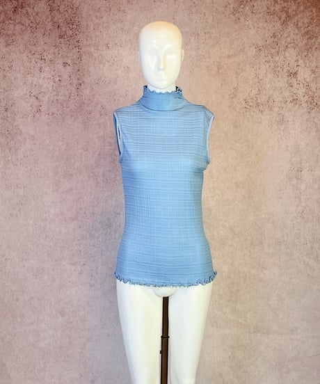 ハイネックノースリーブ【強撚なみ柄】（A7458）／TUNIC
