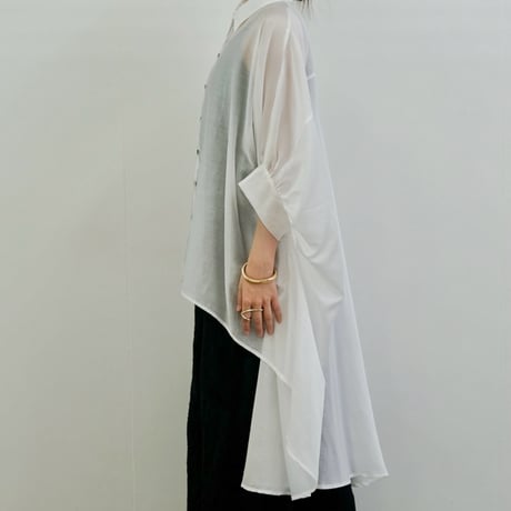 SEVEN SENSE シルクバックロングシャツ-  ブラック