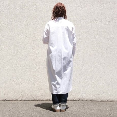 vent blanc バンドカラーシャツワンピース -ホワイト