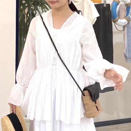 cafune | シフォンカーディガン | 【White】