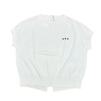 QTUME コットンニットSTARトップス- ホワイト