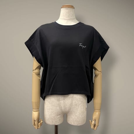 DignteCollier    ワンポイントロゴコクーンTシャツ     -ブラック