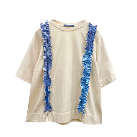 TIGRE BROCANTE 2ラインフリルTシャツ　ナチュラル