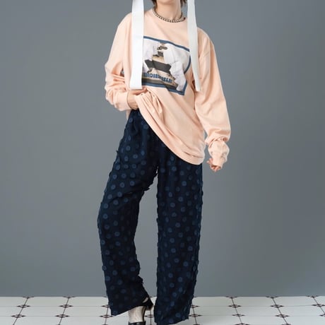 kittle ドットシフォンパンツ- ネイビー