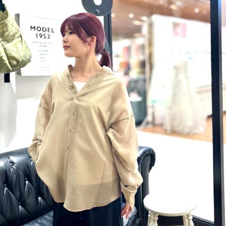LIROMA シアーオーバーシャツ モカ