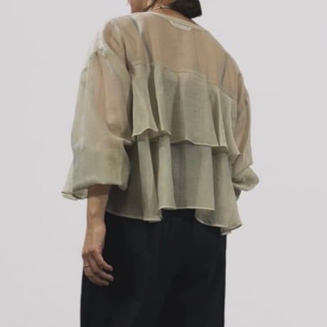 QTUME  ナチュラルシアーティアードブルゾン beige