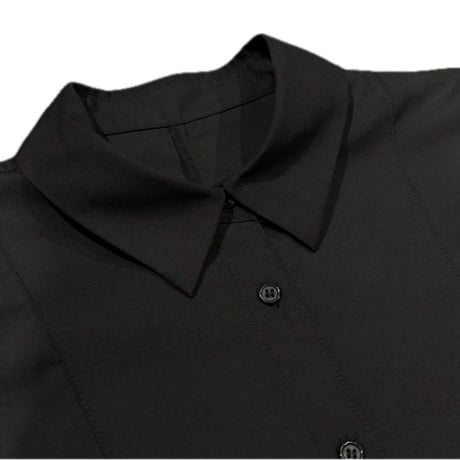 NUS シアードキッキングドルマンスリーブブザムシャツ　black