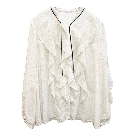 PASSIONE フリルドットブラウス　White