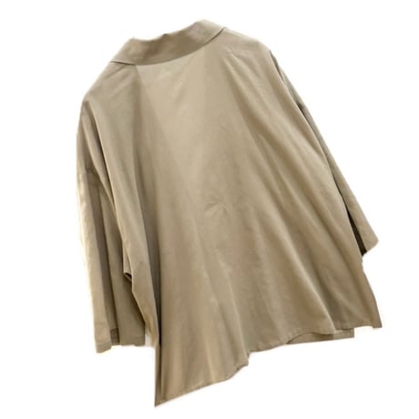 QTUME ナチュラルシアー五分袖ジャケット　khaki