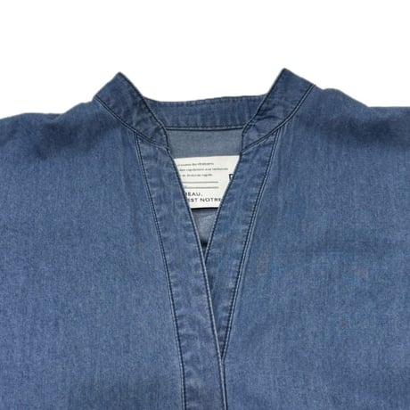 PASSIONE(パシオーネ) スキッパーロングブラウス　denim