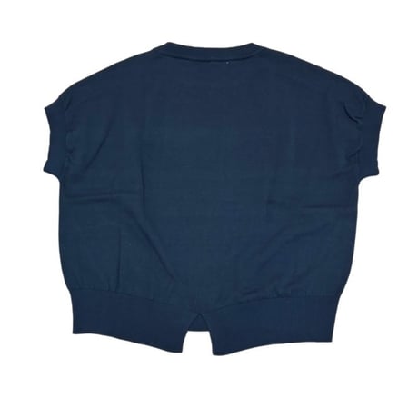 QTUME コットンニットSTARトップス- ネイビー