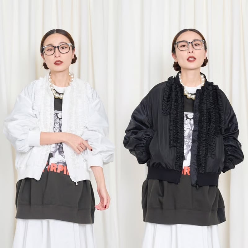 THOMASMAGPIE ブルゾン THOMASMAGPIE フリルブルゾン -ブラック | grasol Nagasak