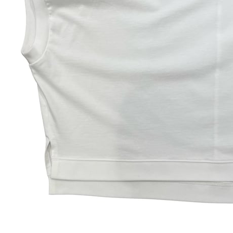 QTUME 細リブボックスTシャツ-ホワイト