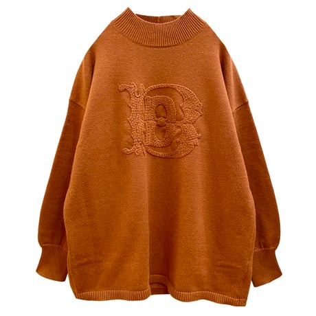 THOMAS MAGPIE ステッチハイネックニット　ブラウン