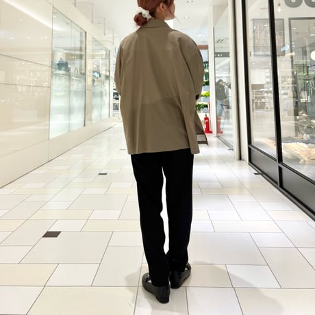 QTUME ナチュラルシアー五分袖ジャケット　khaki