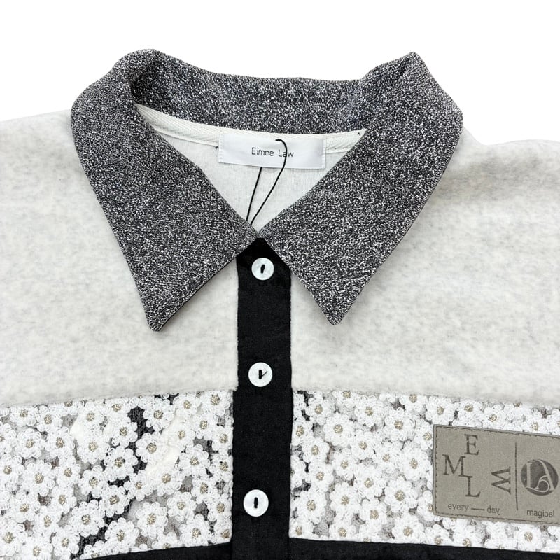 EimeeLaw コットンベロアポロラガートップス - オートミール