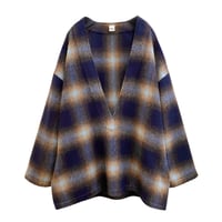 M53. ウール混Vネックプルオーバー　ブルー