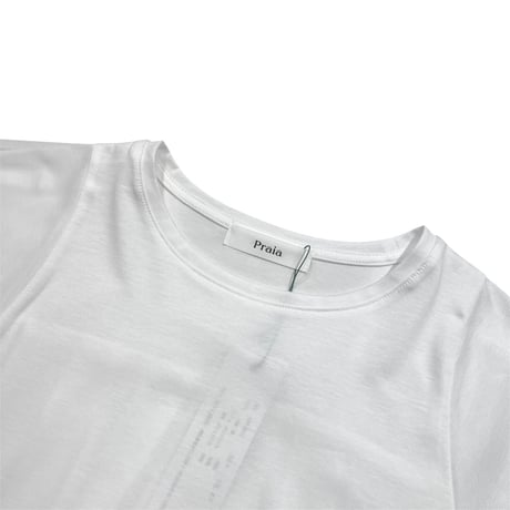 Praia       バックバルーンチュールドッキングTシャツ     -ホワイト