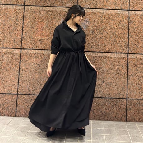 LIROMA シャツワンピース　Black