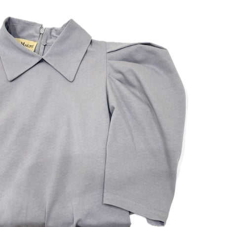 THOMAS MAGPIE ボリュームショルダーブラウス gray