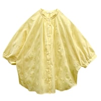 parkes コットンジャカードランダムドットシャツ　イエロー