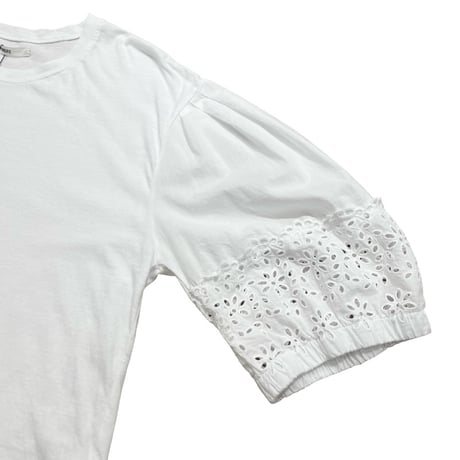 PEINDRE 袖レースプルオーバー-オフホワイト