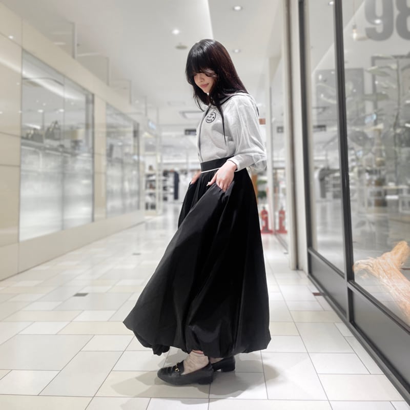 THOMAS MAGPIE シャイニータフタ バルーンスカート ブラック | grasol N