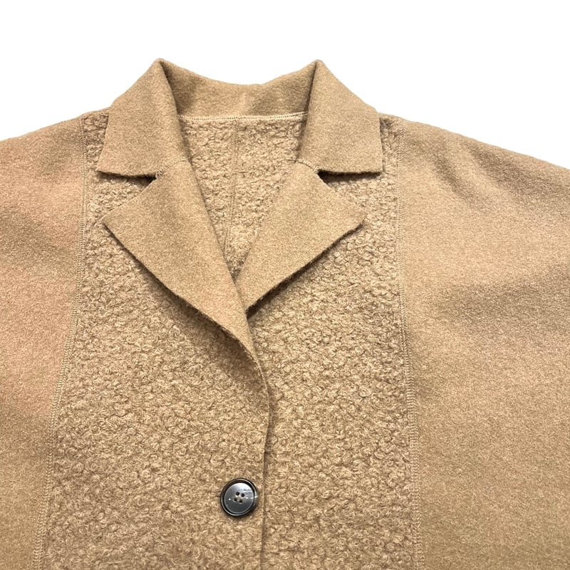 CYNICAL ボアスライバーニットリバーシブルポンチョ -ベージュ | gras