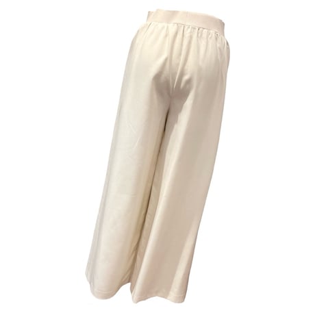 ATELIER SIX エステルシャンブレーリブワイドパンツ  - ベージュ