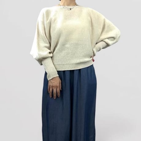 QTUME MIGGYホールガーメントドルマンボートネック　beige